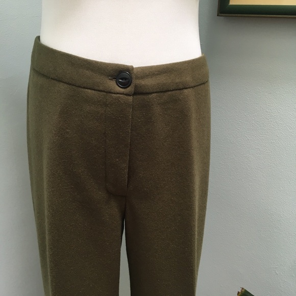 Harvé Benard Green Wool-Blend Trousers - Picture 3 of 8